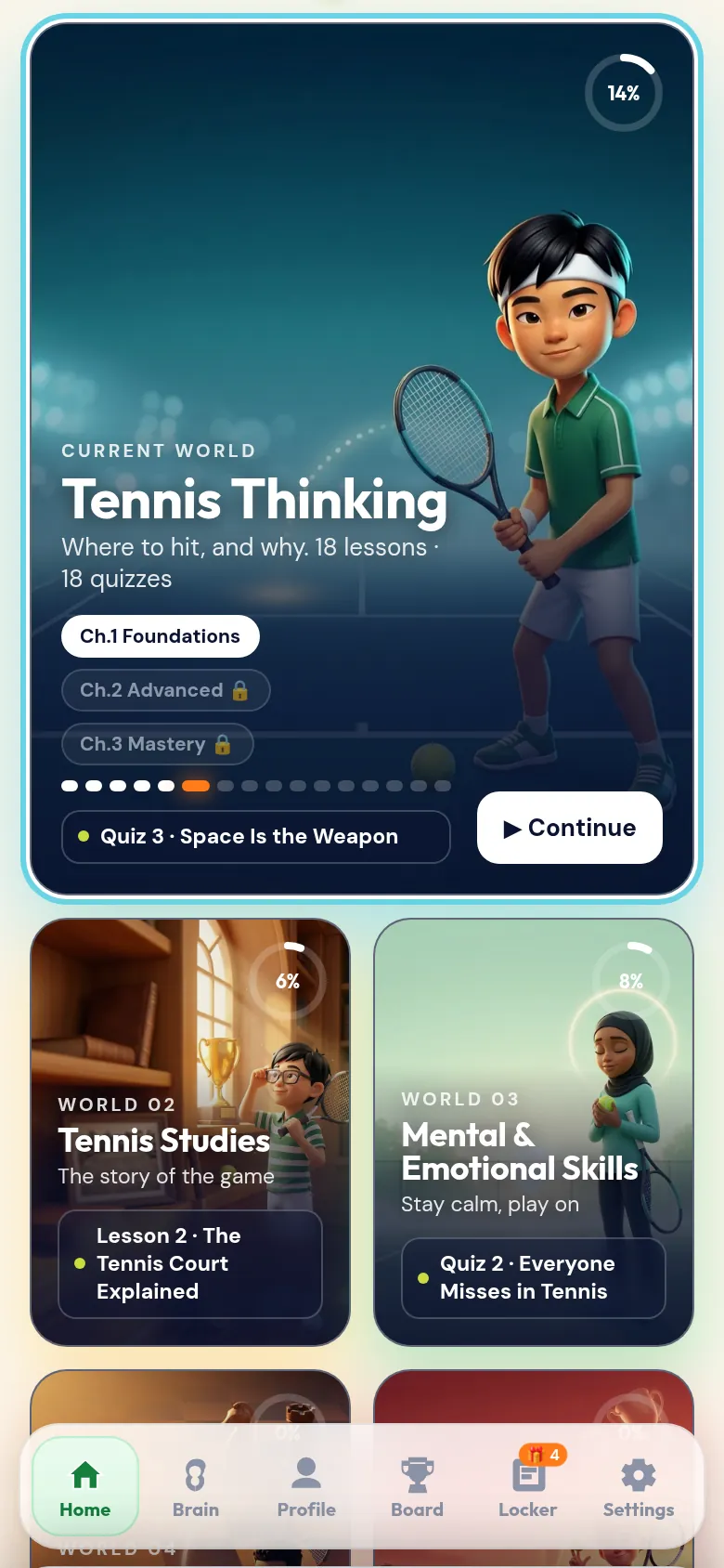 The Training Worlds on a phone