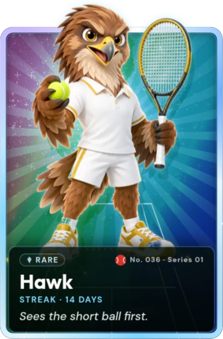 Hawk, a character card for a 14-day streak
